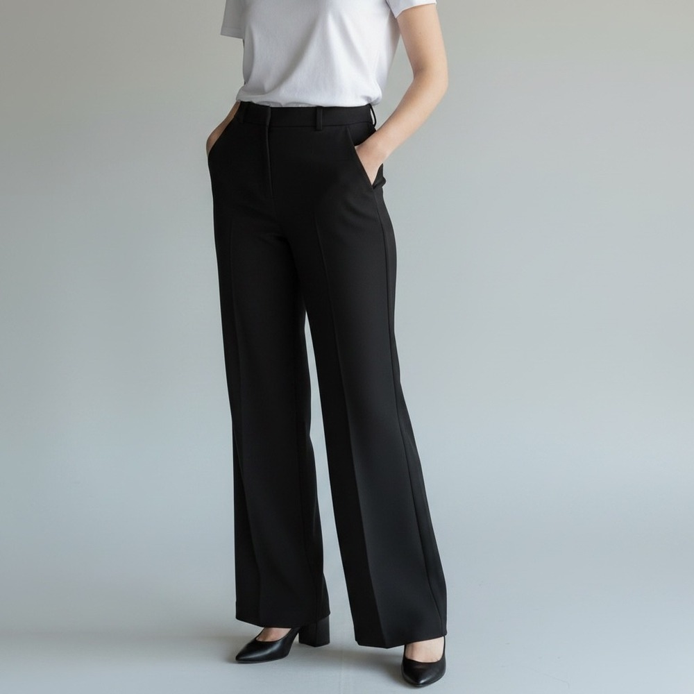 New tag y2k curvy flowy wide leg dress trouser pants business work office pleat